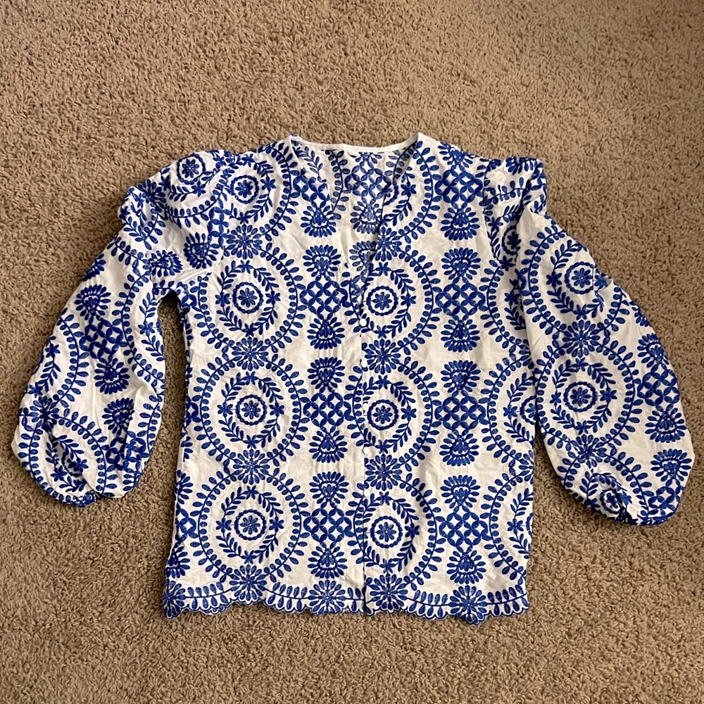 Embroidered Boho Button up shirt